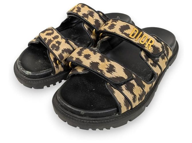 sandales slides Christian Dior DIORACT Noir Beige