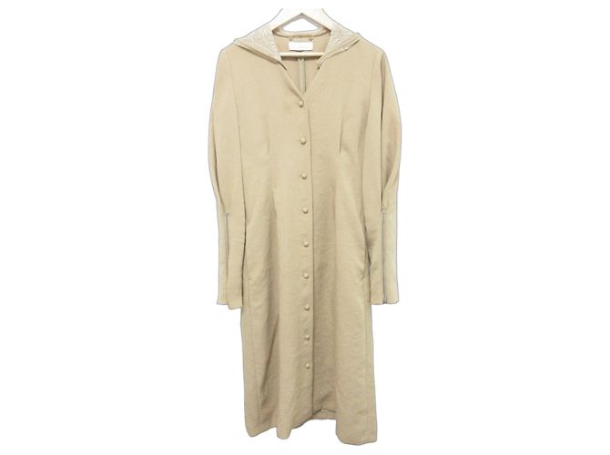Autre Marque Vestido largo con capucha 2way de encaje Lautashi Beige
