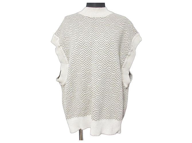 Autre Marque CLANE Strickweste mit Rückenschlitz Beige