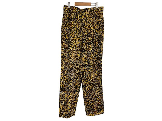 Pantalones ajustados con estampado de leopardo Gianni Versace Amarillo