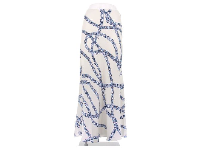 Louis Vuitton Falda larga estampada Blanco 