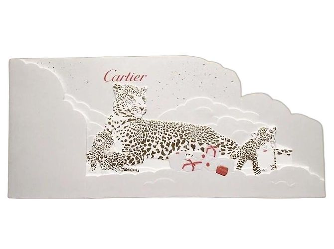 Cartier Panther Pop-up Grußkarten (3er Set) Weiß Rot Golden