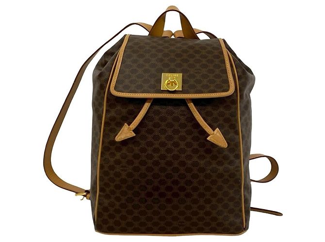 Céline Zaino in pelle Celine Vintage Hardware Macadam Pattern Marrone