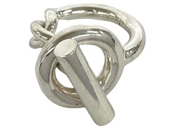 Ring Hermès Anillo Croisette Band Hermes Plata