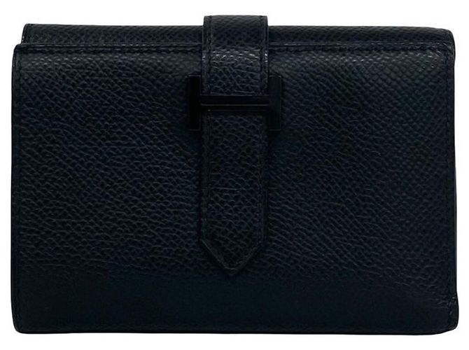 Hermès Hermes Bearn Tri-fold Wallet Black