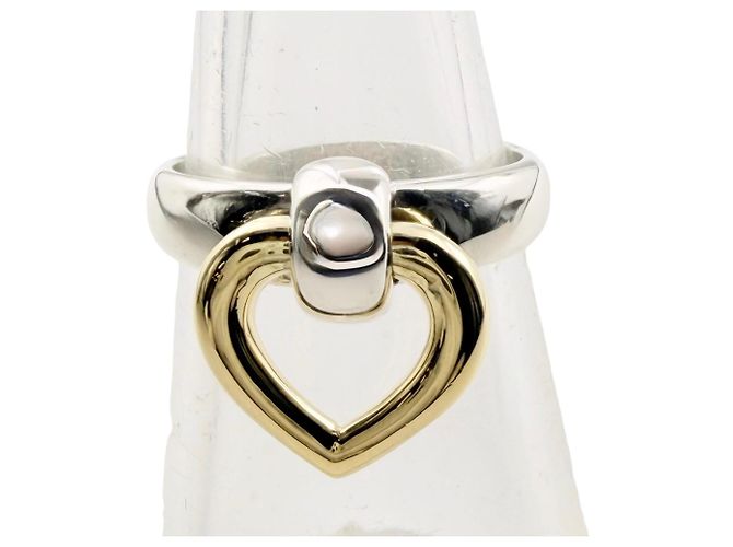 Ring Hermès Anello Heart Knock Band HERMES Argento D'oro