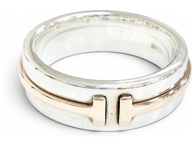 Anello Tiffany T TWO sottile Tiffany & Co. Argento D'oro