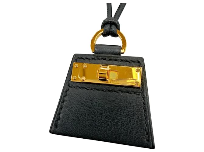 Collana in pelle Hermès Monpetit Kelly PM Nero 