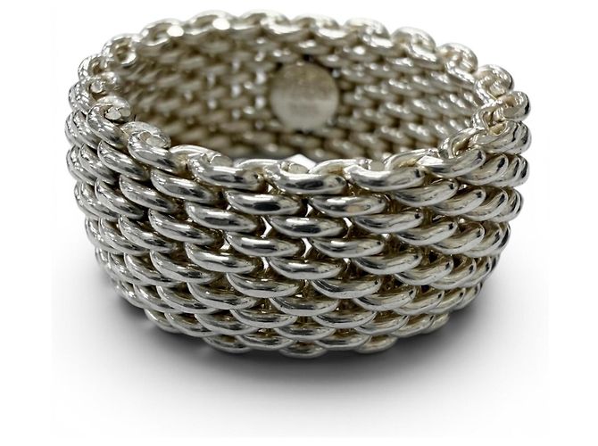 Tiffany & Co Tiffany Somerset SV925 Mesh Ring Silvery