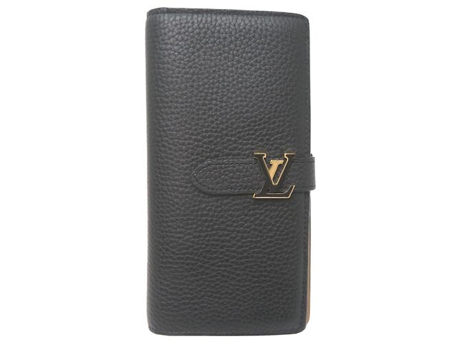 Louis Vuitton Taurillon Vertical Women's Long Wallet Black