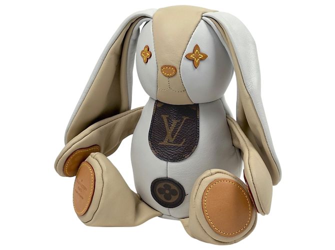 Louis Vuitton Doudou Monogram Rabbit Plush Toy White Multiple colors