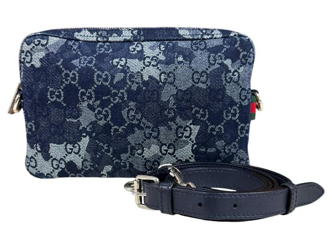 Borsa a Spalla Gucci GG Denim Blu navy