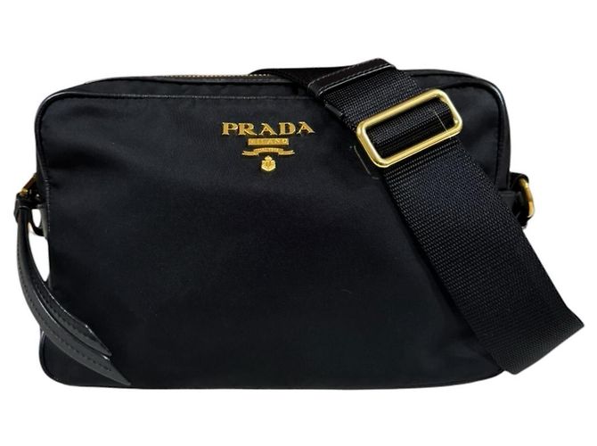 Borsa a tracolla in nylon nero Prada
