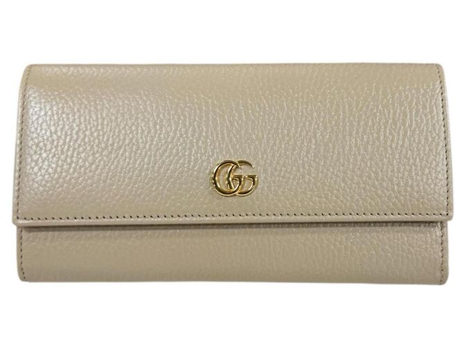 Gucci Continental Wallet Double G Beige Purple Yellow