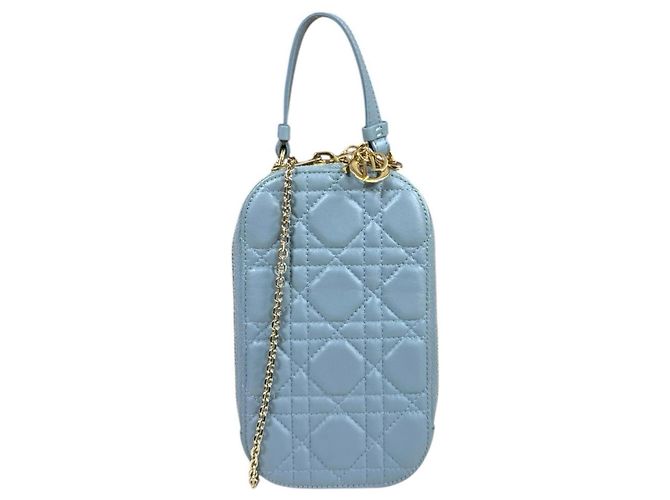 Borsa Christian Dior in pelle blu