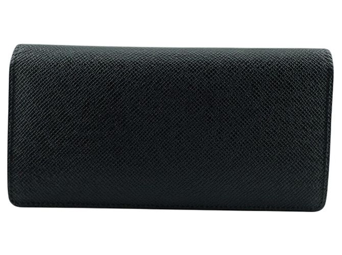 Brazza Louis Vuitton Taiga Long Wallet Black
