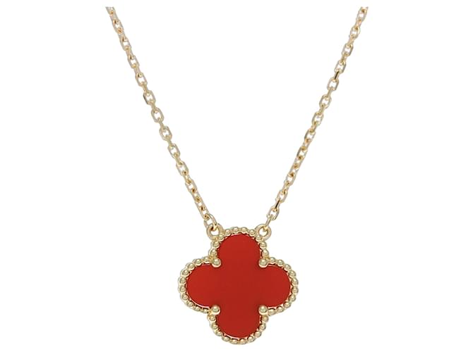 Van Cleef & Arpels Vintage Alhambra Necklace Red 