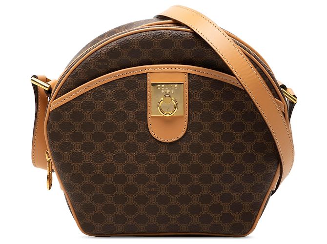16 Céline Celine Crossbody-Tasche aus beschichtetem Canvas Macadam Braun