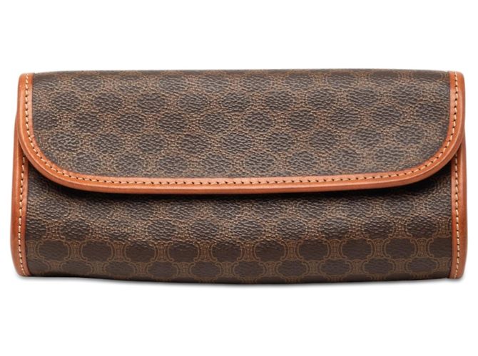 Céline Celine Clutch aus beschichteter Canvas in Braun Macadam