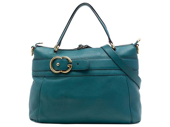 Gucci Blue Medium Ride Handtasche aus Kalbsleder Blau