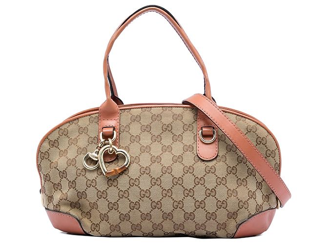 Bolsa Gucci Beige GG Canvas Heart Bit Bege