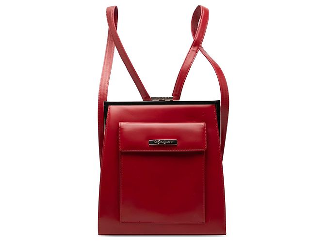 Saint Laurent Red Leather Frame Backpack