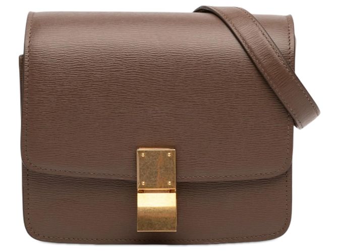 Céline Celine Brown Small Calfskin Classic Box Marron