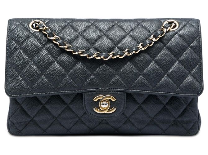 Chanel Black Medium Classic Caviar Double Flap Schwarz