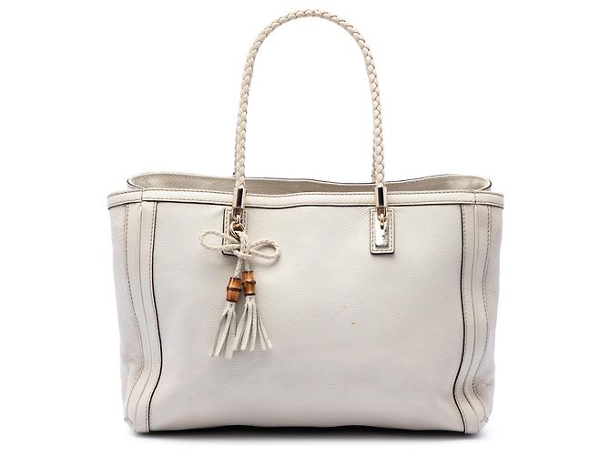 Bolsa Tote Bella em couro de bezerro branco Gucci Cru
