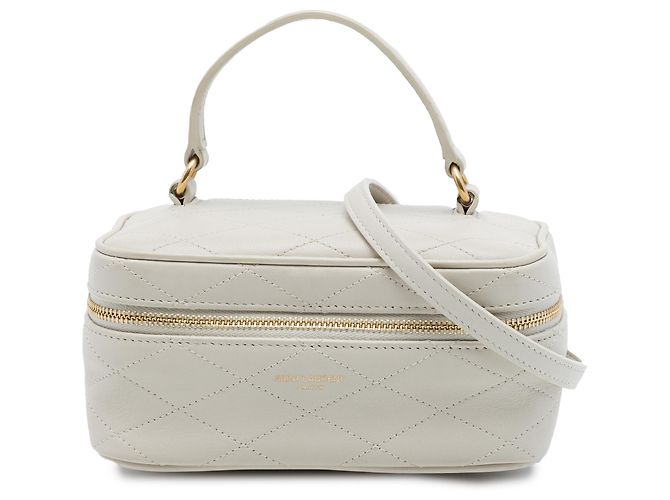 Bolsa vanity Gaby em pele de cordeiro acolchoada branca Saint Laurent Branco Fora de branco