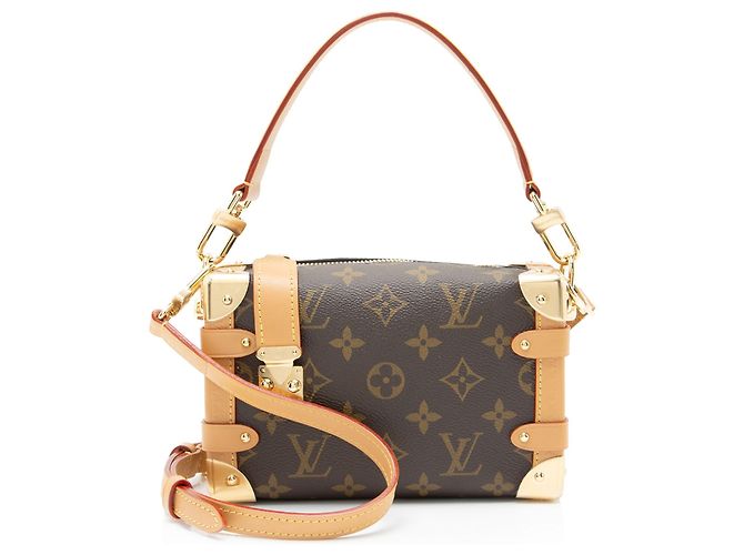 Borsa a tracolla Louis Vuitton Monogram Canvas Side Trunk PM Marrone