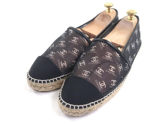Timeless Espadrilles in mesh CHANEL COCO Mark Nero