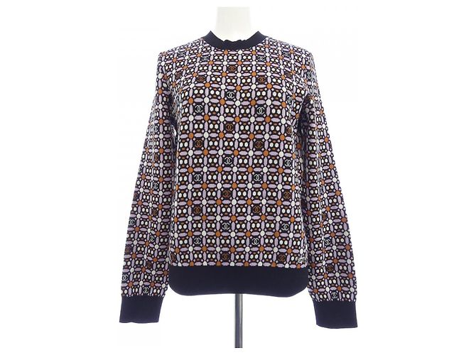 Chanel Strickpullover Schwarz Pink Weiß Orange 