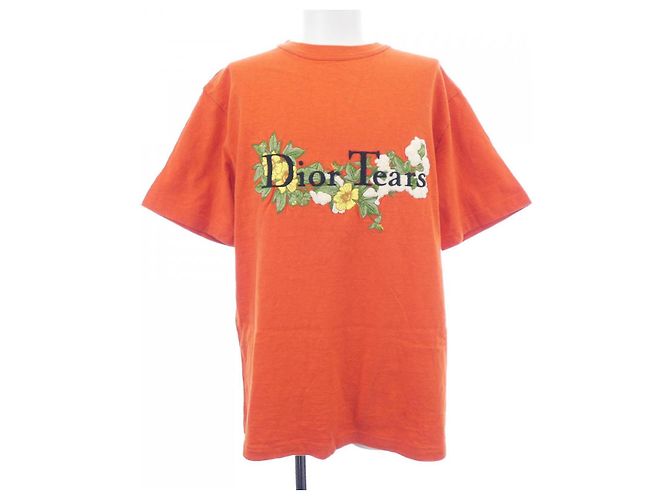 Camiseta de algodón Dior DENIM TEARS Naranja