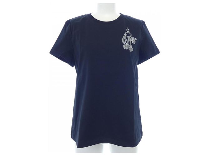 Hermès Hermes Cartouche Parfroid Baumwoll-T-Shirt Schwarz