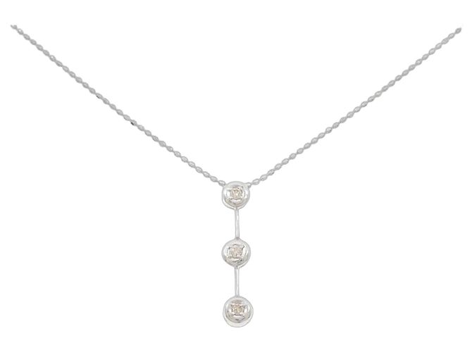 Autre Marque K14WG Diamant-Halskette Silber