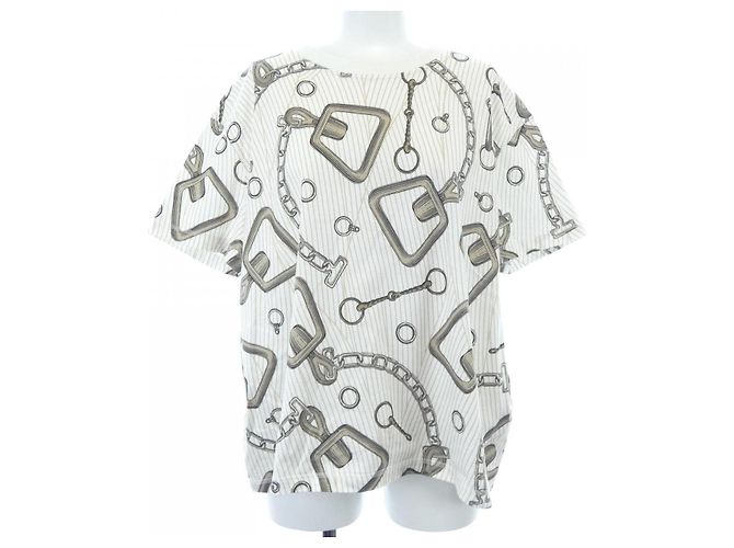 Hermès Camiseta de algodón efecto Kaleidoscope Hermes Blanco Beige