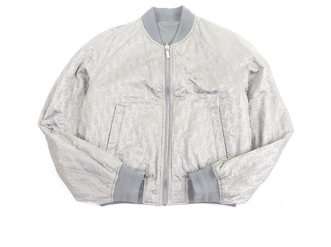 Giacca Bomber in Nylon Dior Oblique Marrone