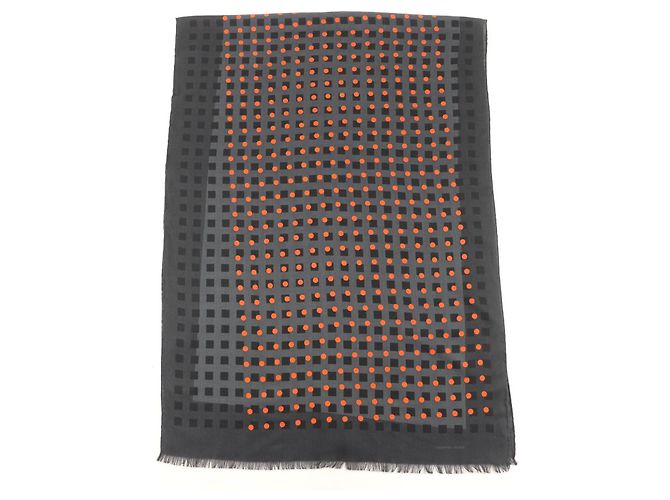 Hermès Sciarpa in cashmere grande Hermes Stall Dot Marrone