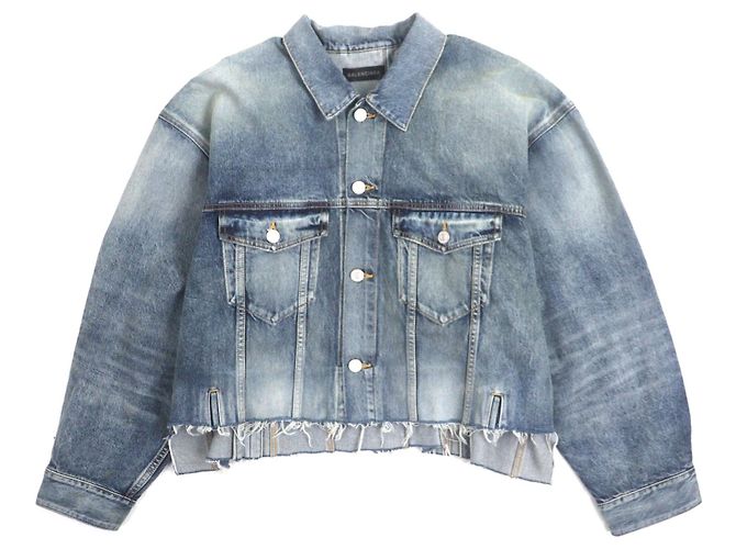 Jaqueta jeans desconstruída com painéis Balenciaga Azul