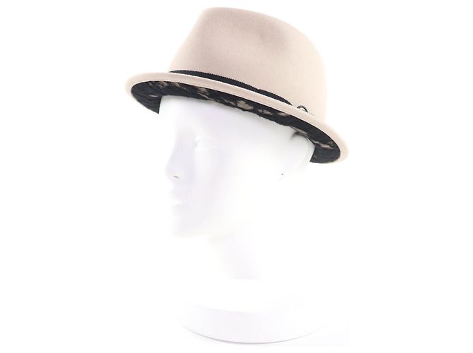 Chanel COCO Mark Fedora Hat Beige