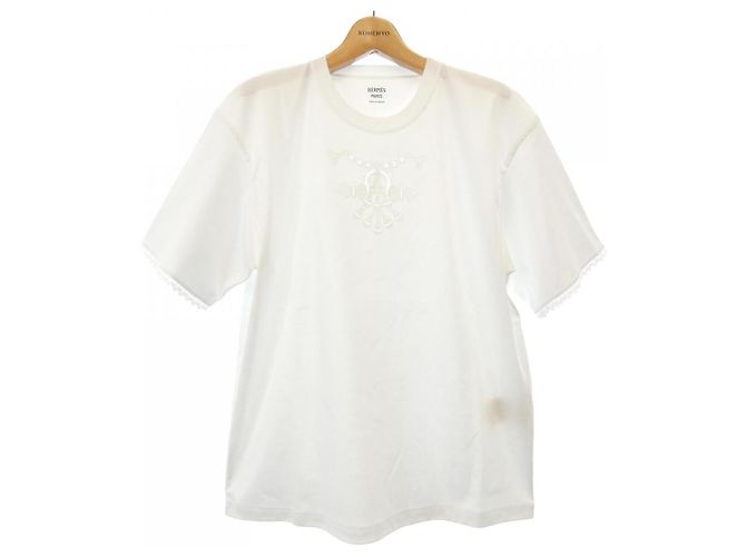 Hermès Camiseta de algodón Hermes 42 Blanco