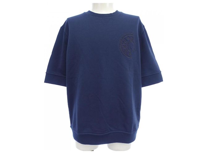 Hermès Hermes Sweatshirt aus Baumwolle Blau Marineblau 