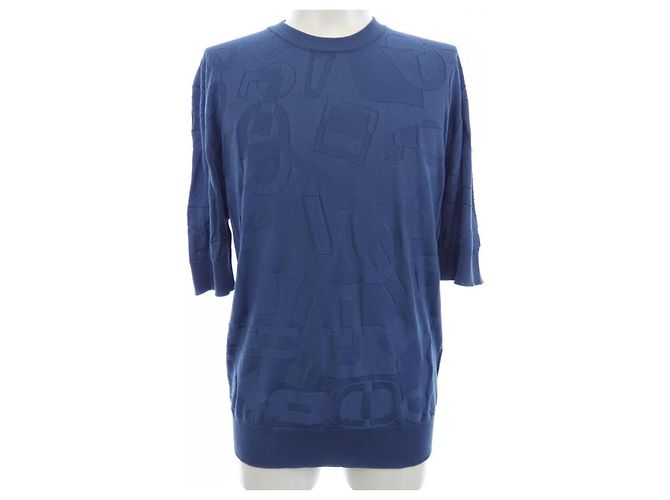 Hermès Hermes Wool Knit Top Blue