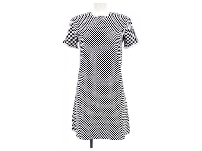 Microcheck Kleid Louis Vuitton Schwarz Weiß