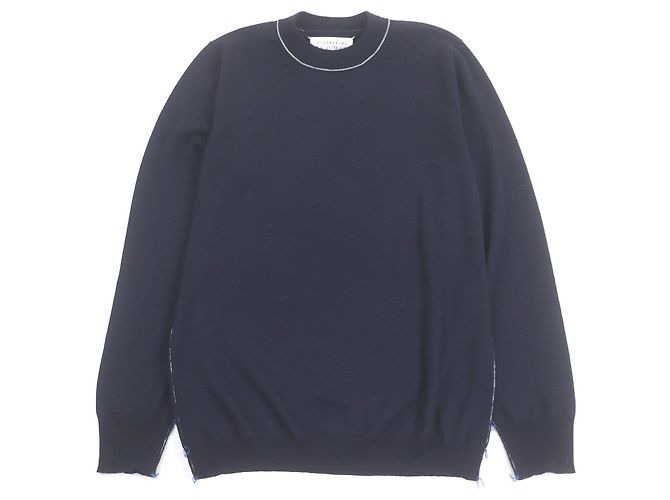 Maison Martin Margiela Maison Margiela 14 Stitch Design Wollpullover Blau Marineblau