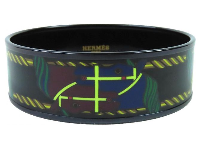 Hermès Pulsera de esmalte Hermes Click HH/Bandana Negro