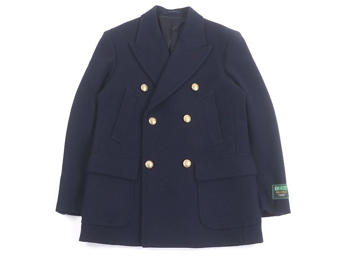 Gucci Chester Wool Coat Blue Navy blue
