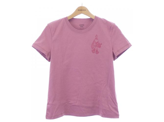 Hermès Camiseta de algodão Hermes Cartouche Parfroy Rosa