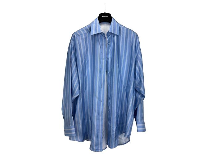 Camicia in seta a righe blu Ermanno Scervino